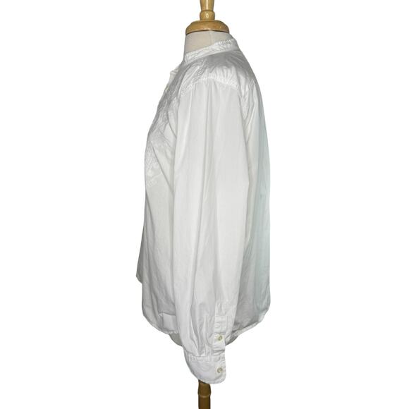 SUNDANCE White Eyelet Lace Crochet Popover Collar Shirt Size Small 100% Cotton - Picture 2 of 10